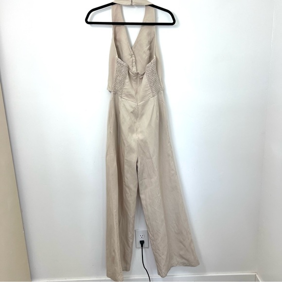 Anthropologie Astr Cream Wide Leg vestJumpsuit, size Small, linen rayon blend - Picture 9 of 13